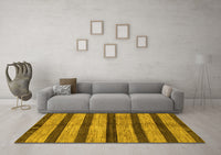 Machine Washable Oriental Yellow Modern Rug, wshabs1414yw