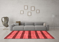 Machine Washable Oriental Red Modern Rug, wshabs1414red