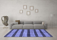 Machine Washable Oriental Blue Modern Rug, wshabs1414blu