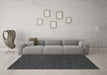 Machine Washable Abstract Gray Modern Rug in a Living Room,, wshabs1415gry