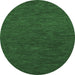 Round Abstract Emerald Green Modern Rug, abs1415emgrn