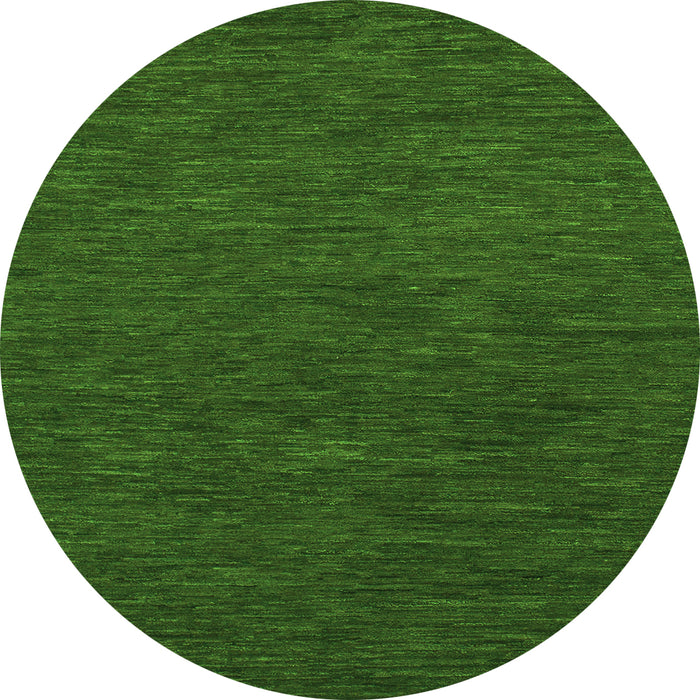 Round Machine Washable Abstract Green Modern Area Rugs, wshabs1415grn