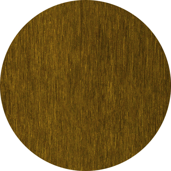 Round Machine Washable Abstract Yellow Modern Rug, wshabs1415yw
