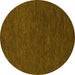 Round Abstract Yellow Modern Rug, abs1415yw