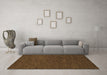 Machine Washable Abstract Brown Modern Rug in a Living Room,, wshabs1415brn