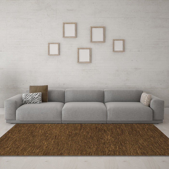Machine Washable Abstract Brown Modern Rug in a Living Room,, wshabs1415brn