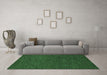 Machine Washable Abstract Emerald Green Modern Area Rugs in a Living Room,, wshabs1415emgrn