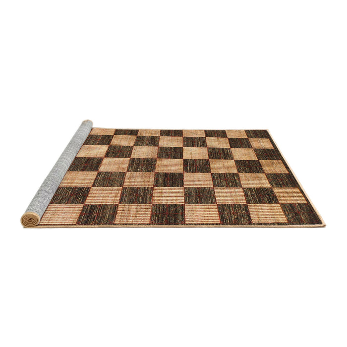 Sideview of Machine Washable Abstract Red Brown Rug, wshabs1416