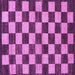 Square Machine Washable Checkered Purple Modern Area Rugs, wshabs1416pur