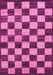 Machine Washable Checkered Pink Modern Rug, wshabs1416pnk