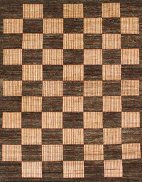 Machine Washable Abstract Red Brown Rug, wshabs1416