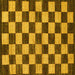 Square Checkered Yellow Modern Rug, abs1416yw