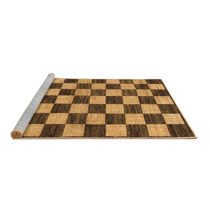 Sideview of Machine Washable Checkered Brown Modern Rug, wshabs1416brn