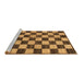 Sideview of Machine Washable Checkered Brown Modern Rug, wshabs1416brn