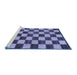 Sideview of Machine Washable Checkered Blue Modern Rug, wshabs1416blu