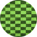 Round Checkered Green Modern Rug, abs1416grn