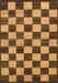 Machine Washable Checkered Brown Modern Rug, wshabs1416brn