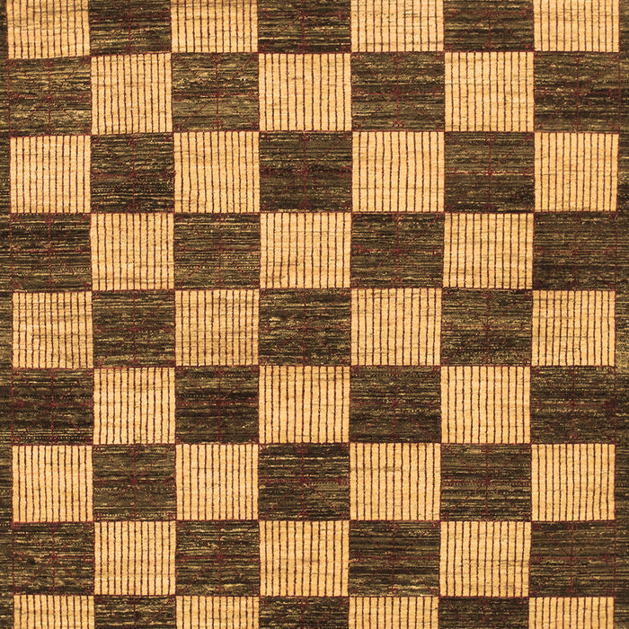 Machine Washable Checkered Brown Modern Rug, wshabs1416brn