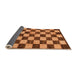 Sideview of Checkered Orange Modern Rug, abs1416org