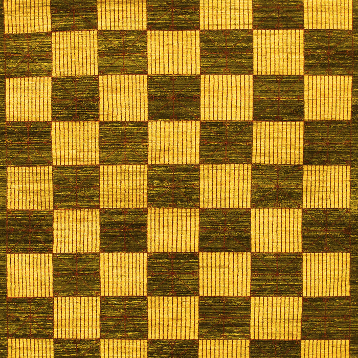 Checkered Yellow Modern Rug, abs1416yw