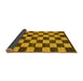 Sideview of Checkered Yellow Modern Rug, abs1416yw