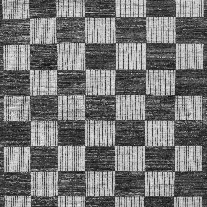 Machine Washable Checkered Gray Modern Rug, wshabs1416gry