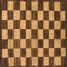 Square Machine Washable Checkered Brown Modern Rug, wshabs1416brn