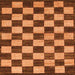 Square Machine Washable Checkered Orange Modern Area Rugs, wshabs1416org