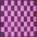 Square Checkered Purple Modern Rug, abs1416pur