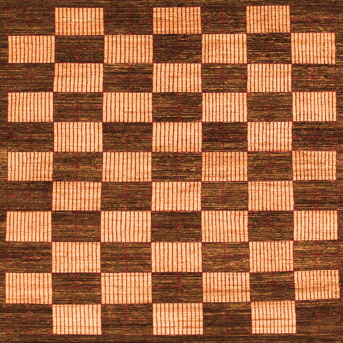 Square Checkered Orange Modern Rug, abs1416org