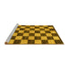 Sideview of Machine Washable Checkered Yellow Modern Rug, wshabs1416yw