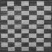 Square Machine Washable Checkered Gray Modern Rug, wshabs1416gry