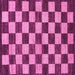 Square Checkered Pink Modern Rug, abs1416pnk