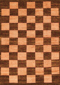 Checkered Orange Modern Rug, abs1416org