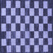 Square Checkered Blue Modern Rug, abs1416blu