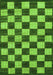 Machine Washable Checkered Green Modern Area Rugs, wshabs1416grn