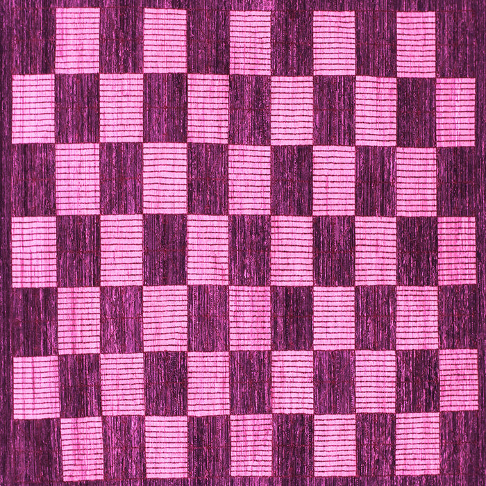 Square Machine Washable Checkered Pink Modern Rug, wshabs1416pnk
