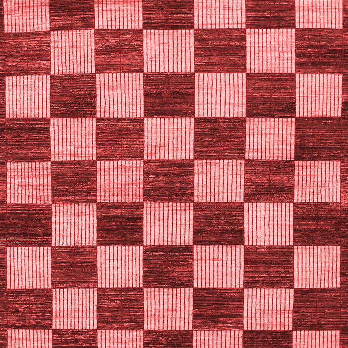 Machine Washable Checkered Red Modern Rug, wshabs1416red