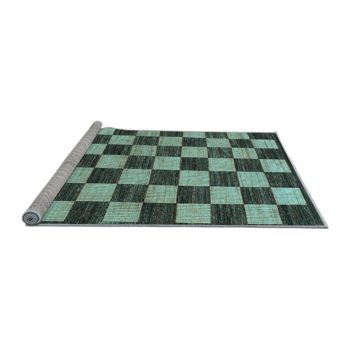 Sideview of Machine Washable Checkered Light Blue Modern Rug, wshabs1416lblu