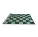 Sideview of Machine Washable Checkered Light Blue Modern Rug, wshabs1416lblu