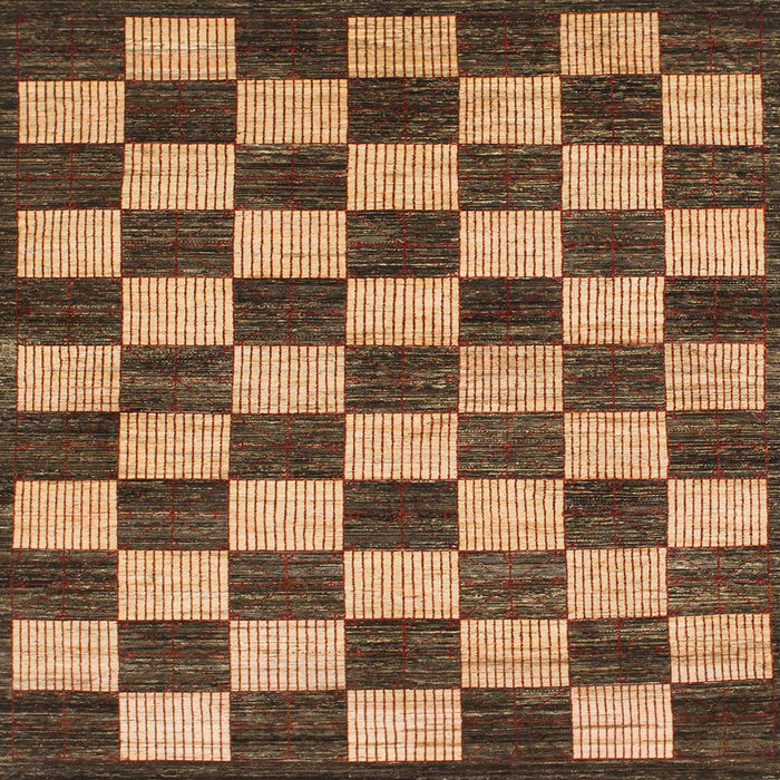 Square Machine Washable Abstract Red Brown Rug, wshabs1416