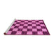 Sideview of Machine Washable Checkered Pink Modern Rug, wshabs1416pnk