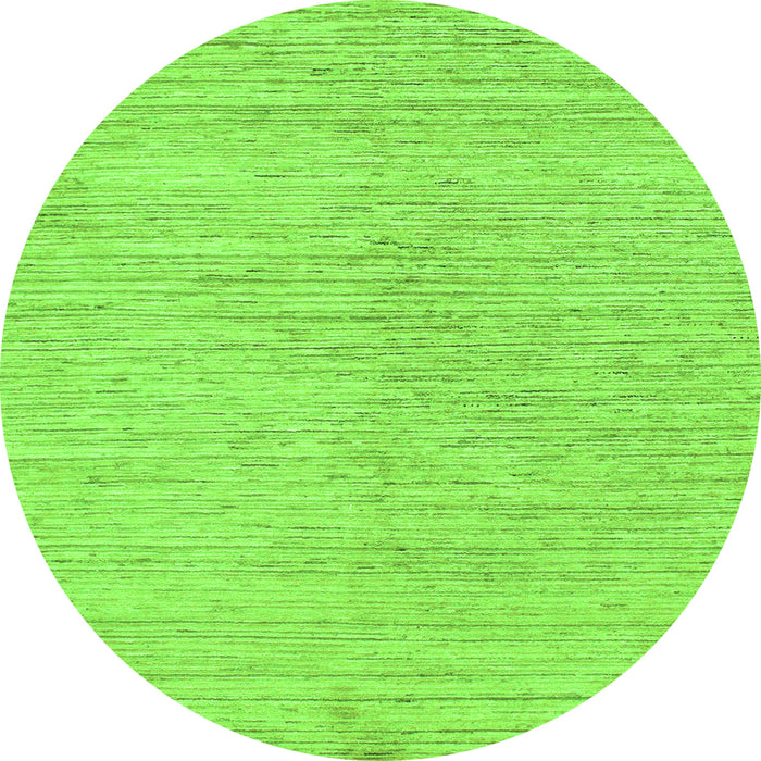 Round Machine Washable Solid Green Modern Area Rugs, wshabs1417grn