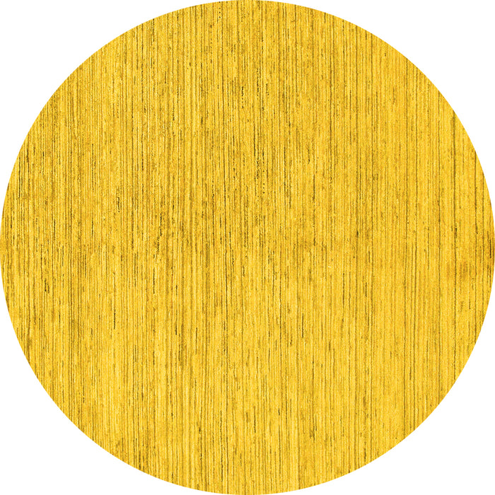 Round Solid Yellow Modern Rug, abs1417yw