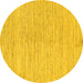 Round Solid Yellow Modern Rug, abs1417yw