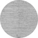 Round Machine Washable Solid Gray Modern Rug, wshabs1417gry