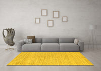 Machine Washable Solid Yellow Modern Rug, wshabs1417yw