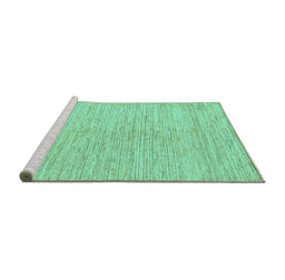 Sideview of Machine Washable Solid Turquoise Modern Area Rugs, wshabs1417turq
