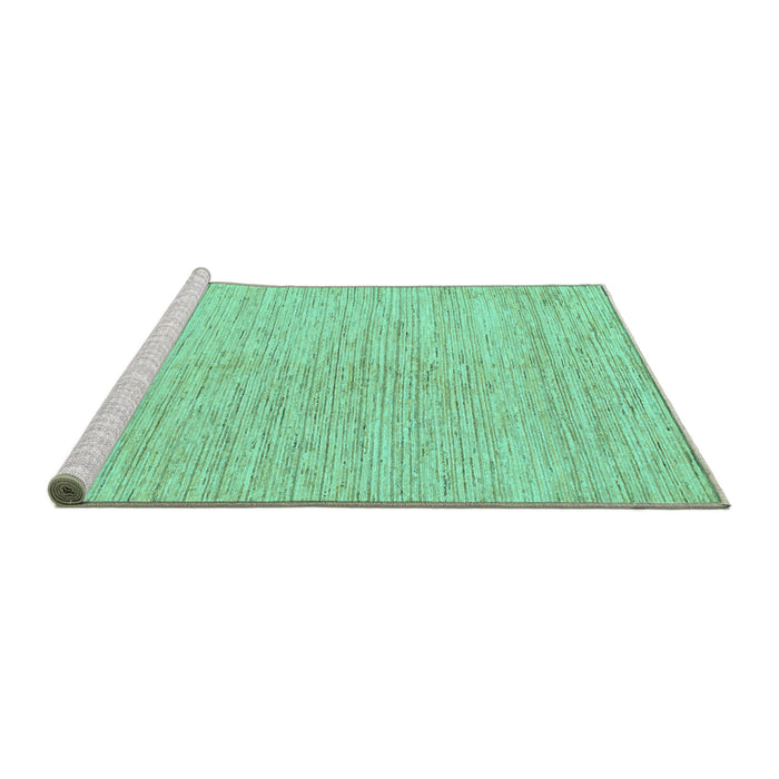 Sideview of Machine Washable Solid Turquoise Modern Area Rugs, wshabs1417turq