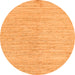 Round Machine Washable Solid Orange Modern Area Rugs, wshabs1417org